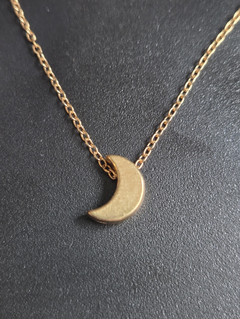 Gold Crescent Moon Pendant Necklace